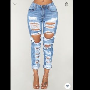 Fashion Nova distressed jeans